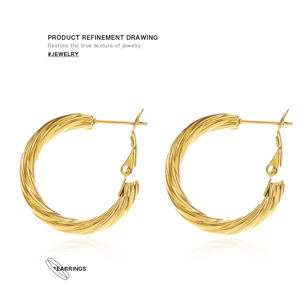 Fashion Circle Stainless Steel Plating Earrings 1 Pair