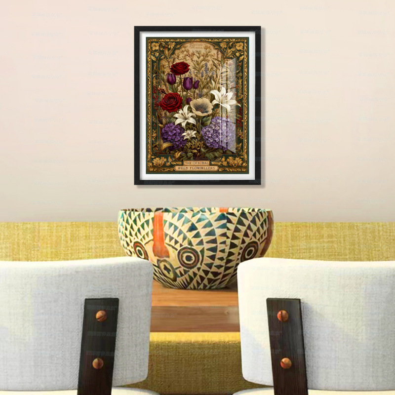Mona Lisa Real bordado cruzado retro flor salvaje minimalista sala de estar flor estética pintura decorativa de la sala de estar bordada a mano image 4