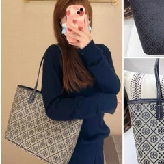 新型TB女性バッグ両面プリントトートバッグ大容量手提げ斜めシングルショルダージャカードショッピングバッグ