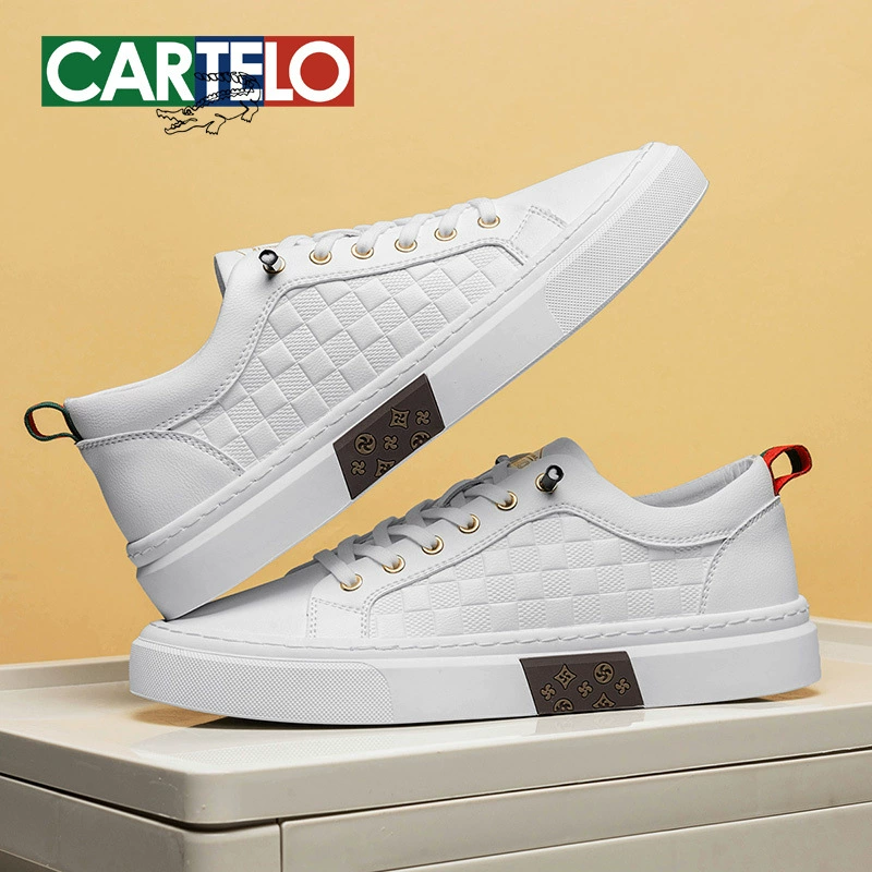 Мужские туфли Cardile из крокодиловой кожи, с рисунком в виде шахматной доски, легкие роскошные кроссовки, белые туфли для мальчиков, повседневная мужская обувь на толстой подошве для всех сезонов.