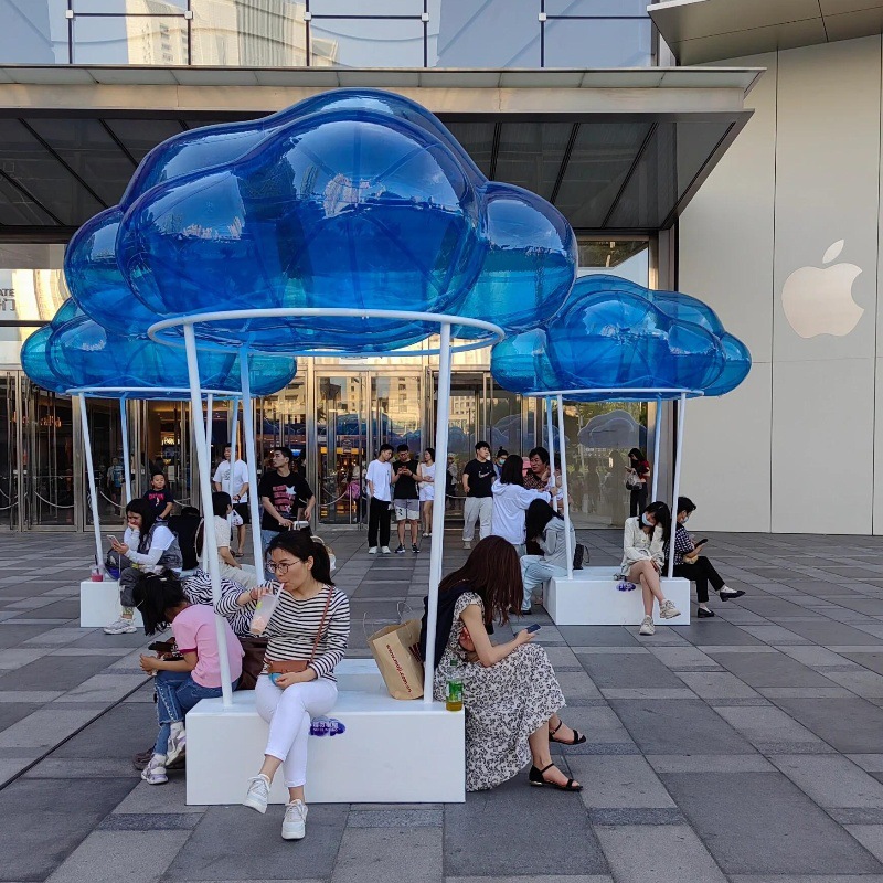 PVC闭气创意透明云朵气模网红个性化模型户外活动引流商场美陈