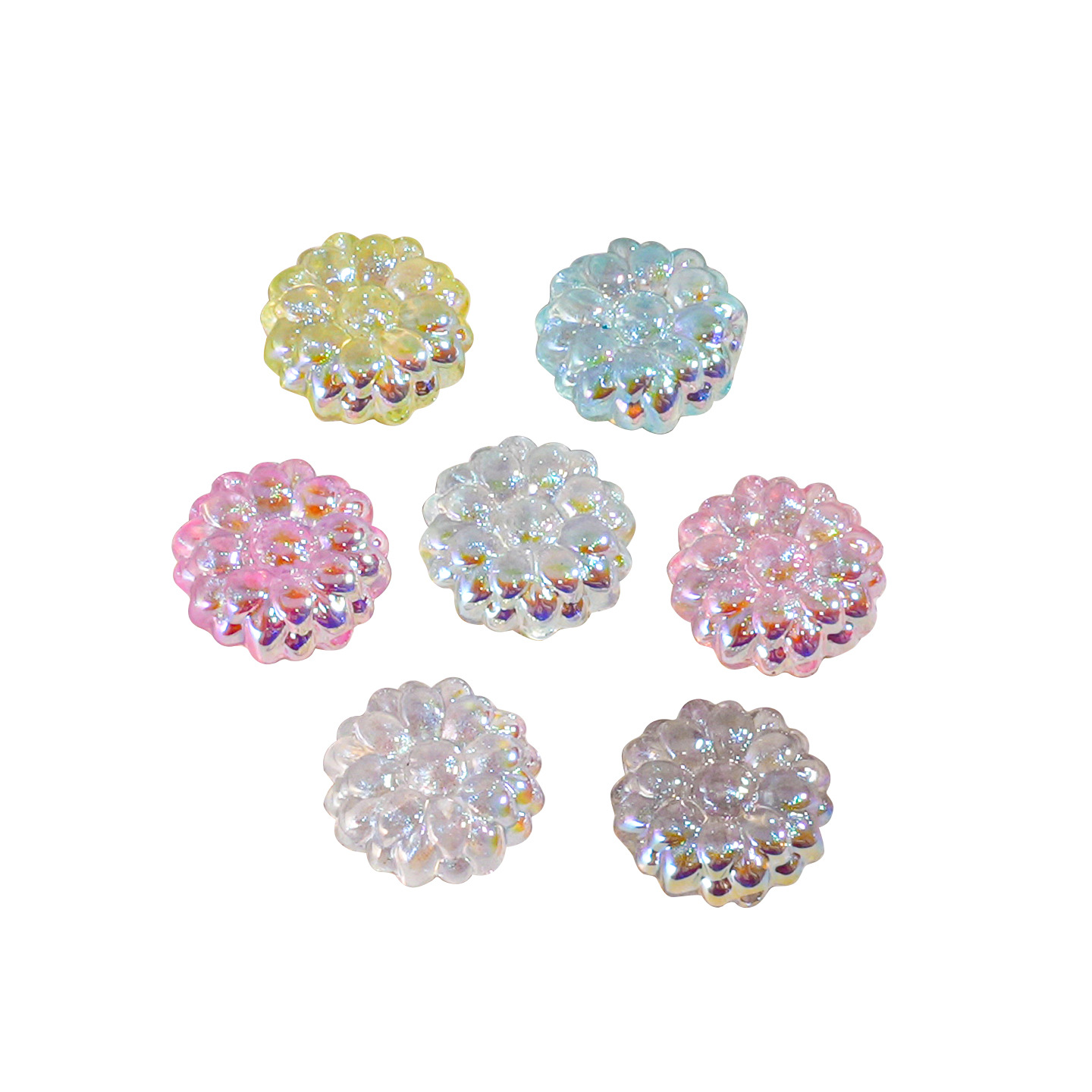 Belleza de hielo 1.5 agujero recto margarita de doble cara 14.5MM accesorios de pulsera joyería llavero DIY hecha a mano productos semiacabados