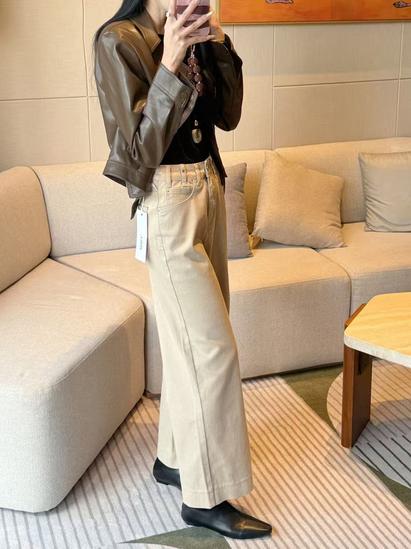 十三行女装阔腿裤辣妹牛仔裤女秋季款高腰休闲小个子直筒九分裤子|undefined