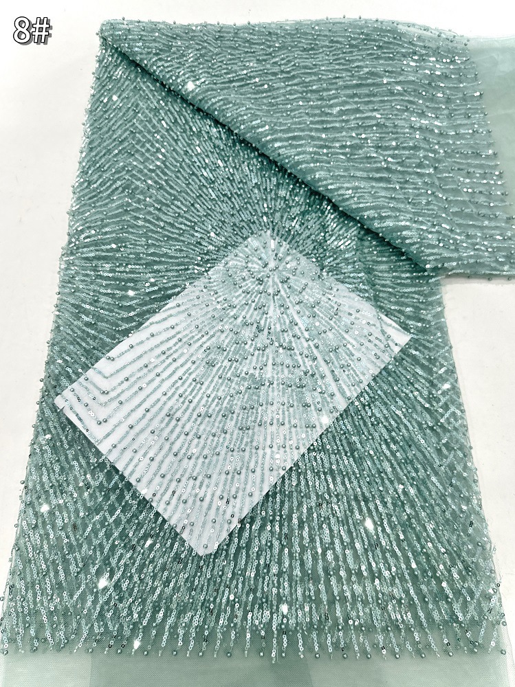 Sequin, tubo de perlas bordado, tela de bordado, alta definición, diseño de moda, vestido de moda, vestido de boda, tela