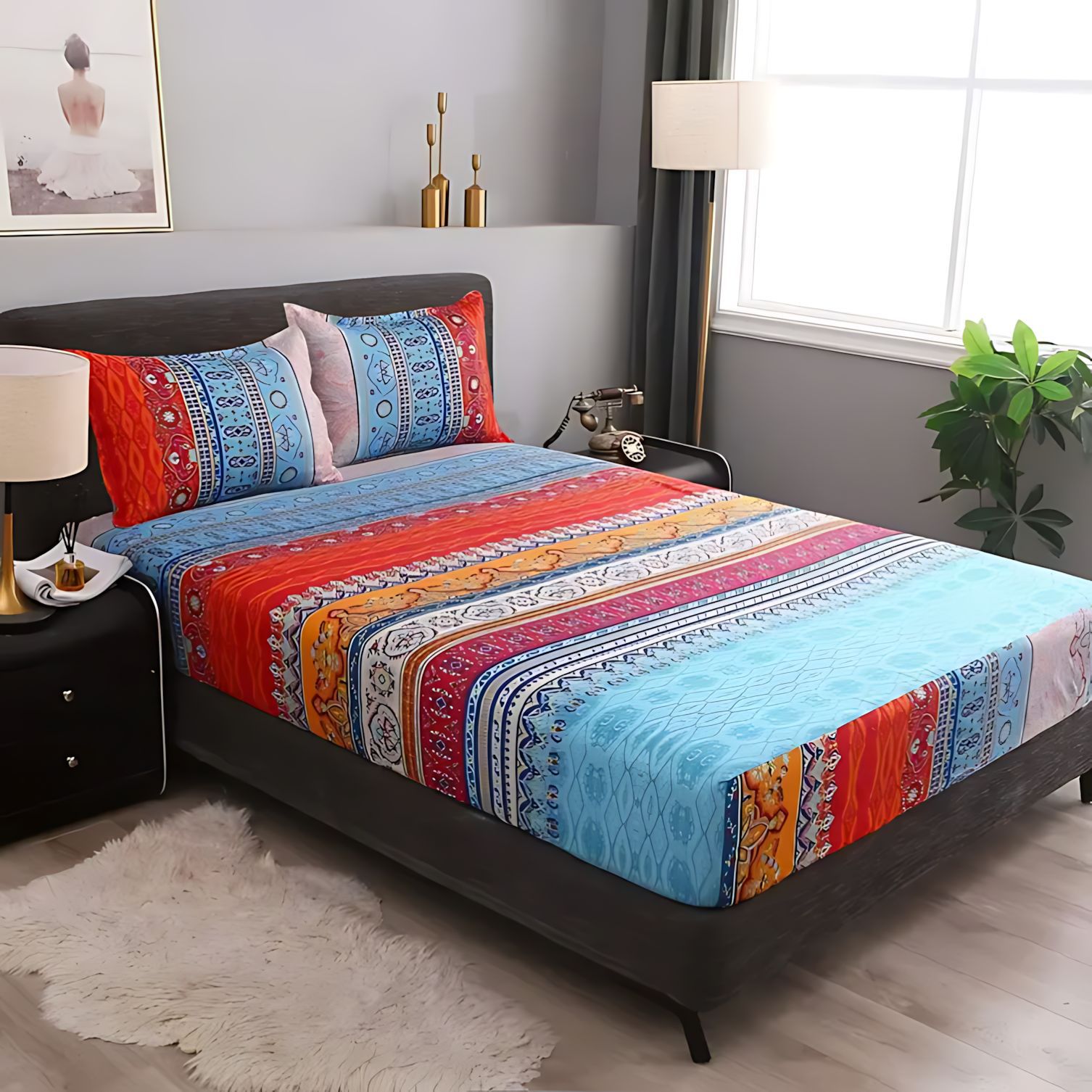 TEMU / JIT Fashion Manjiang Rojo Bohemia Soft Cama Kits Fuente Fabricante a través de la frontera puede hacer