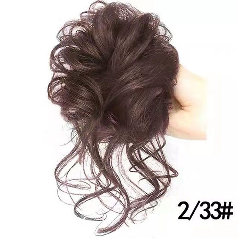 Estilo coreano elegante natural mullido perezoso temperamento peluca larga barba updo peluca bolsa Cheongsam fotografía updo accesorios para el cabello