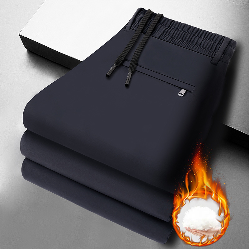 New men's down-filled pants in white duck down, suitable for middle-aged and elderly fathers, new winter down-filled pants, business casual pants, grey.