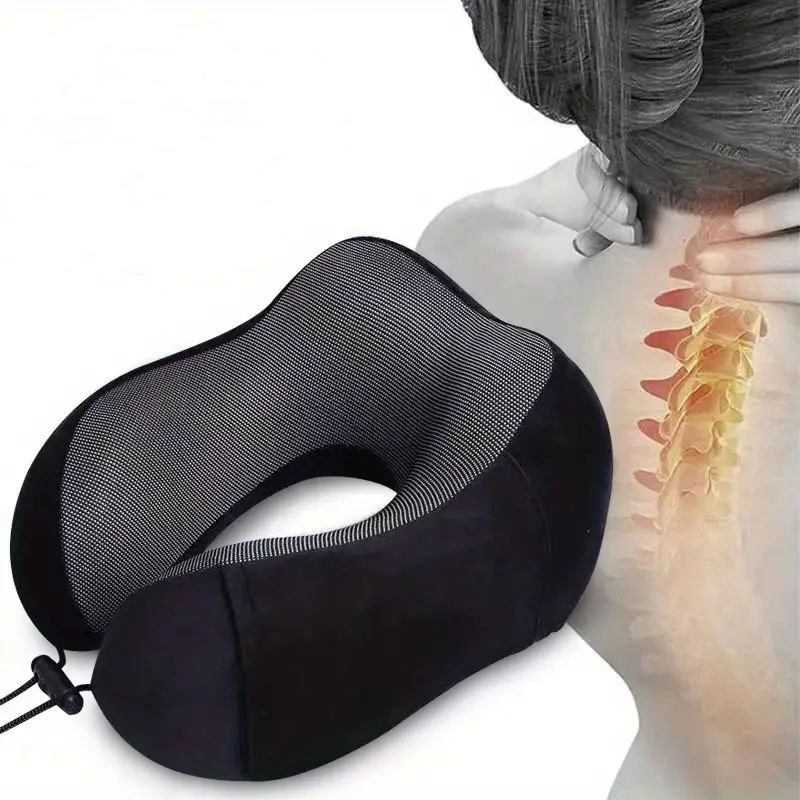 Almohada en forma de U de algodón con memoria de comercio exterior transfronterizo Almohada de viaje en automóvil Almohada para el cuello Almohada para el cuello para la siesta de la oficina del avión al por mayor