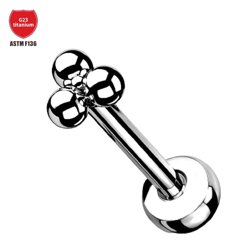 Pointed titanium steel lip stud product view