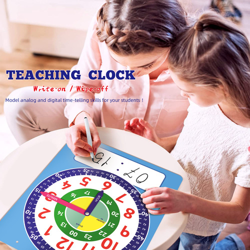Amazon cross-border large clock model first and second grade primary school students teaching clock children learning time teaching aids