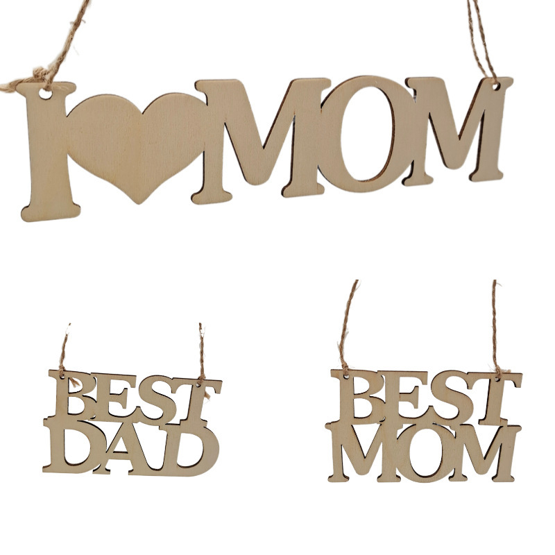 2021 New Father's Day Mother's Day Wooden Crafts Creative Home Gift Pendant Wooden Hollow Decoration