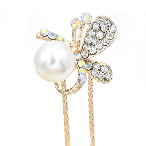 Korean pearl rhinestone hairpin hairpin hairpin hairpin bridal hairpin u-shaped clip crystal hairpin small clip