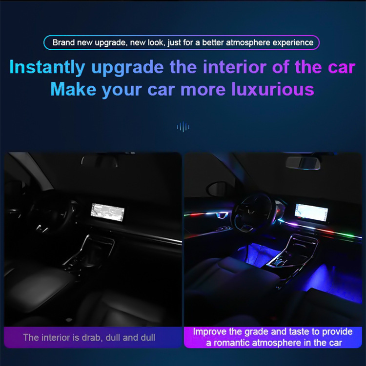 Universal Car Hidden Symphony No-Cut Wire App Dual-Control Interior Ambient Light Led Car Ambient Light