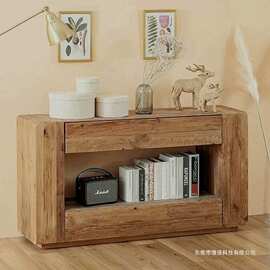 实木玄关桌带抽屉玄关台侘寂风沙发背几边桌复古民宿客厅置物架