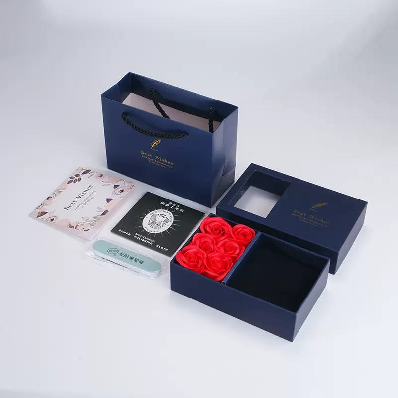 雅新艺珠宝纯银饰品玫瑰花包装礼盒证书代写贺卡饰品刻字首饰包装