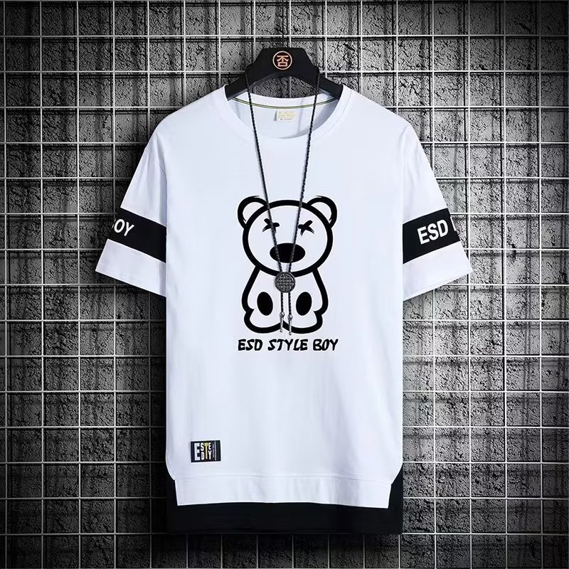 Camiseta de manga corta para estudiantes de verano para hombres nueva camiseta casual versátil para hombres camiseta de media manga estilo coreano de moda superior a juego de colores