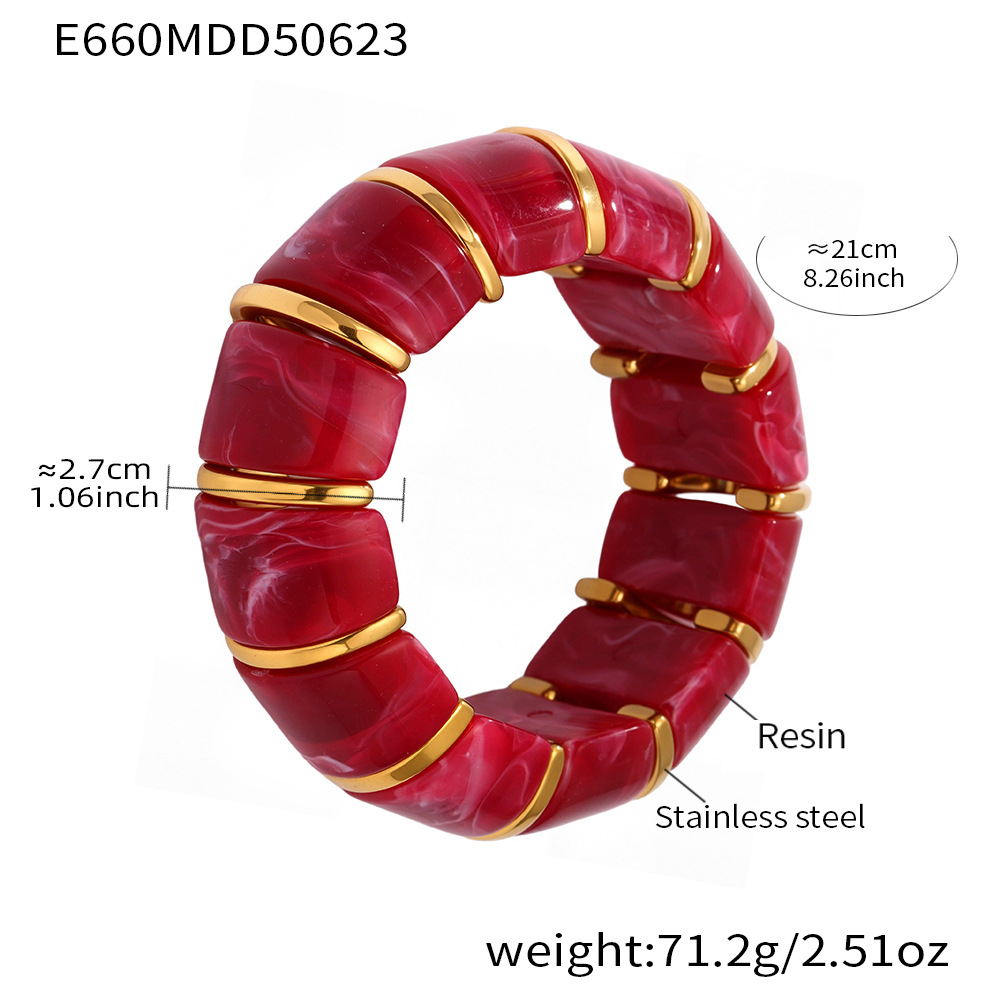 E660-로즈레드 엘라스틱 팔찌 20cm