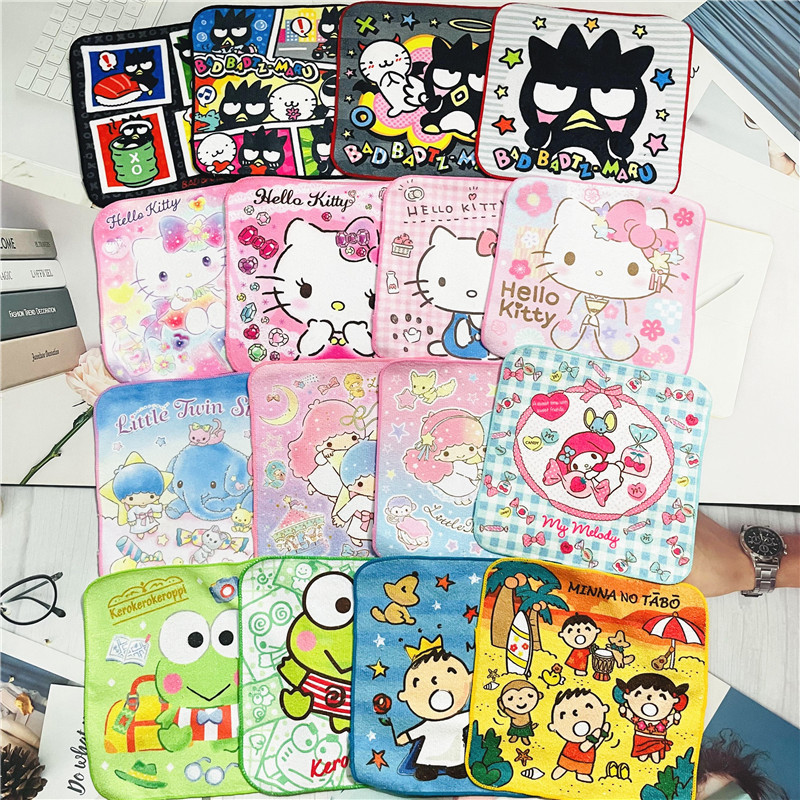 20*20 Polyester Cotton Cartoon Small Square Towel Small Towel Cute Children Small Hand Towel Absorbent Square Towel