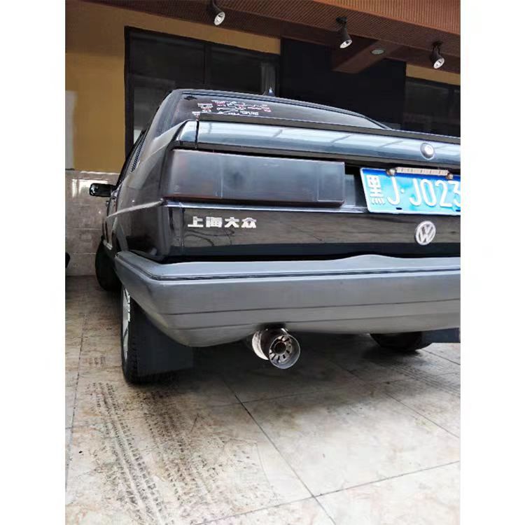 Car exhaust modification sound system, universal stainless steel direct exhaust with back-pressure tail section, rumble exhaust for street racing car sound
