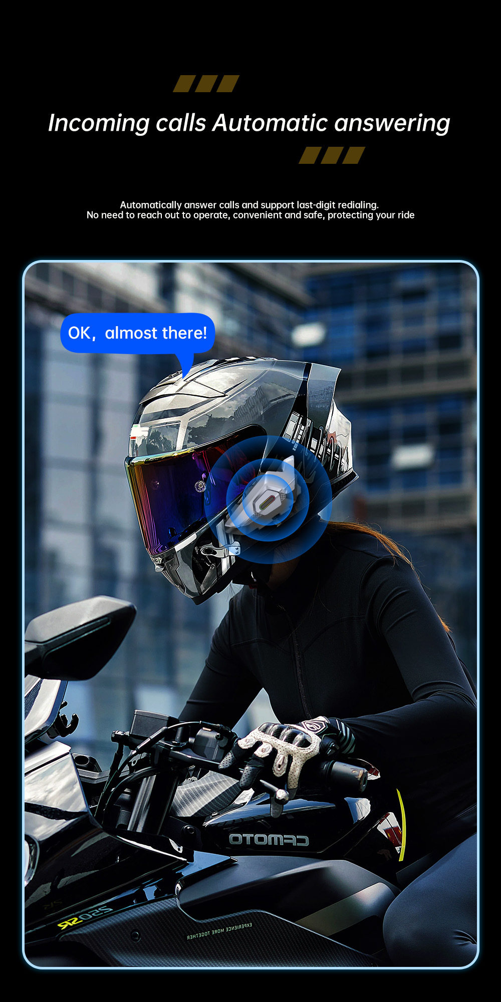 H9X New Cross-Border 10-Person Intercom 2Km Motorcycle Helmet Bluetooth Intercom Headset Multi-Mode Switching