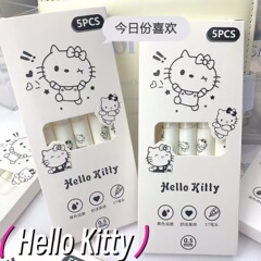 Kt猫白ペンins高颜値押しペン学生試験ブラシ問題ペン0.5速乾滑らかシンプル中性ペン