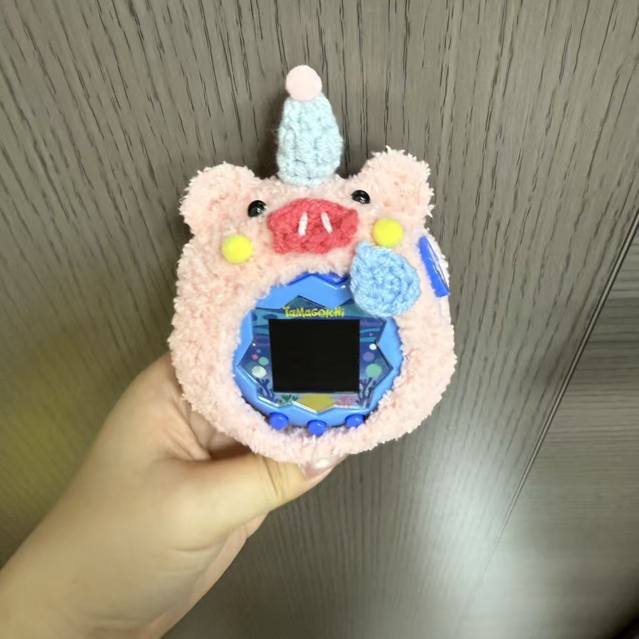 Finished Product 25 New Tamagotchi Chinese Version Paradise Handmade Crocheted Mouse King Wool Plush Protective Cover