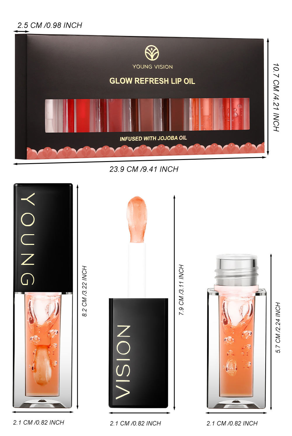 YOUNG VISION 7-color Mirror Lip Oil Set Dudu Lip Liquid Lipstick Lip Gloss undefined
