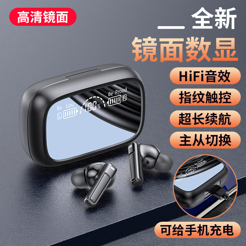 Cross-Border New G42 In-Ear Tws Bluetooth Sports Mirror Digital Display Hifi Sound Quality Bluetooth Headset with Long Battery Life
