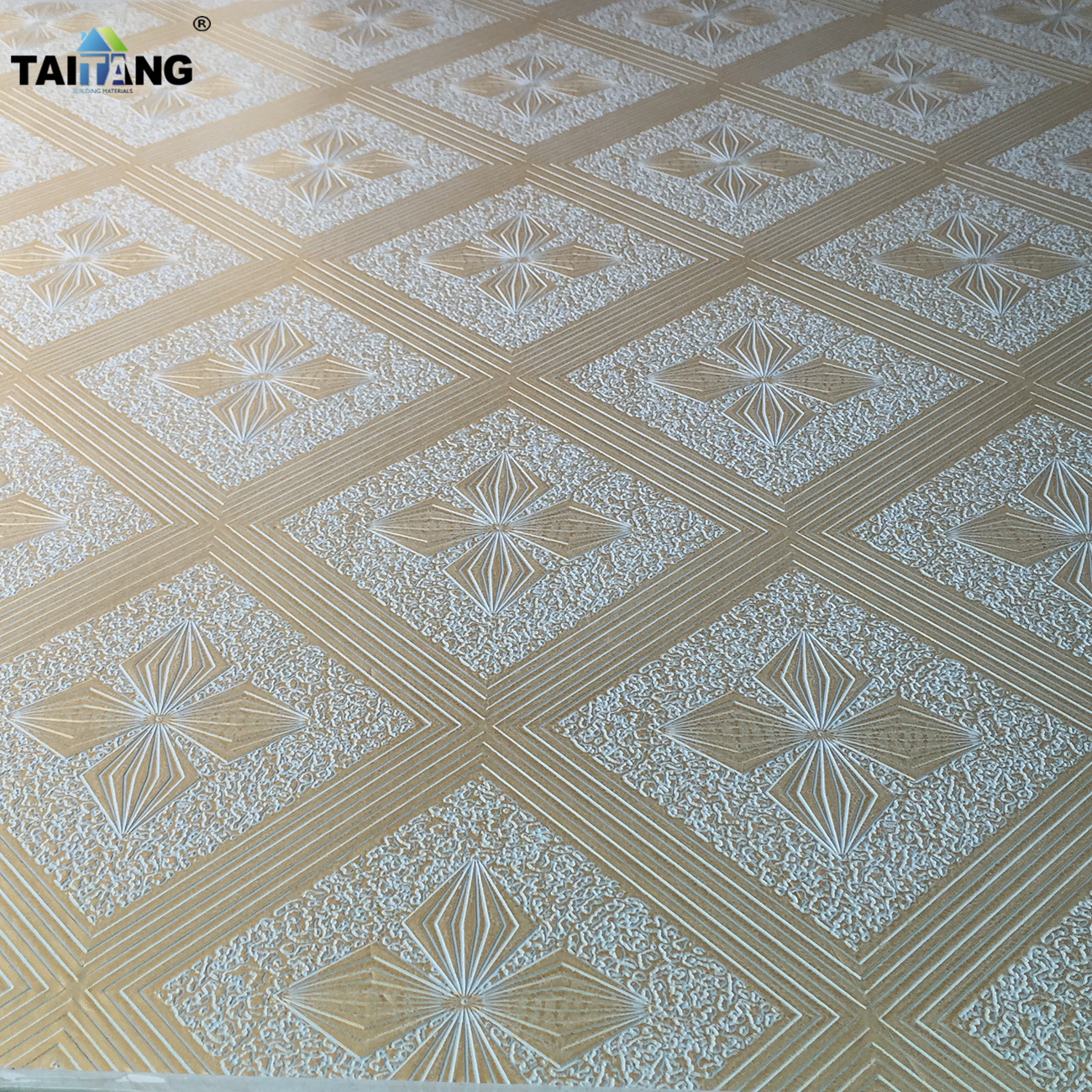 60x60cm lámina de yeso espalda de pvc laminación de yeso azulejos de techo