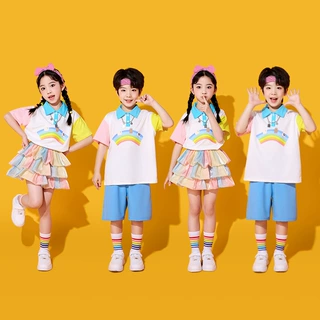 六一儿童啦啦队演出服小学生运动会服装幼儿园毕业班服男女童表演