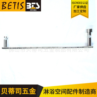 Flat tube shower room glass door handle towel rack stainless steel round tube handle hotel bathroom door handle