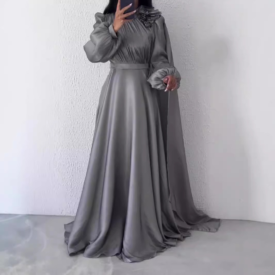 Women's Clothing Middle East Spring and Autumn Hot Sale Dress Skirt High grade Irregular Shawl Long Dress Women_voghion.com