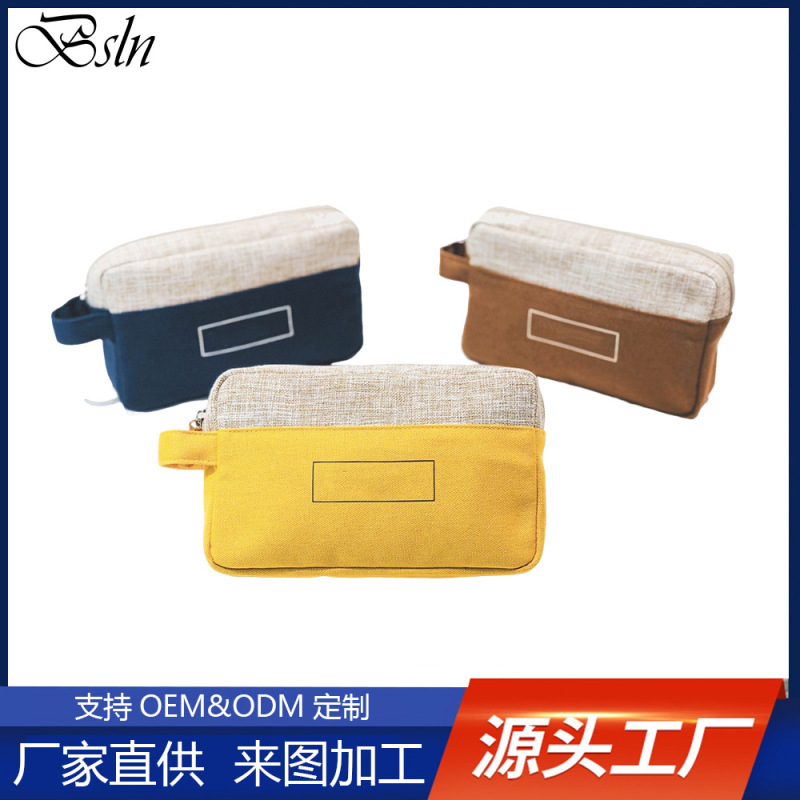 Fashionable Cotton and Linen Canvas Cosmetic Bag, Skin Care and Makeup Brand Customized Gift Bag, Hotel Airline Toiletry Bag