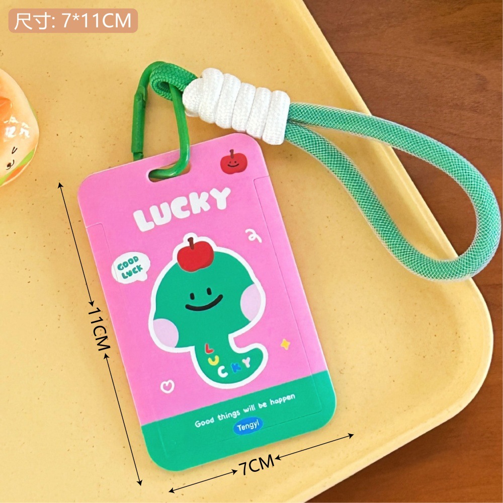 Tengyi original encantador cartón de dibujos animados del campus cubierta de tarjetas con cuerdas de suspensión de la niña cubierta de decoración de tarjetas de comida de autobús cubierta protectora