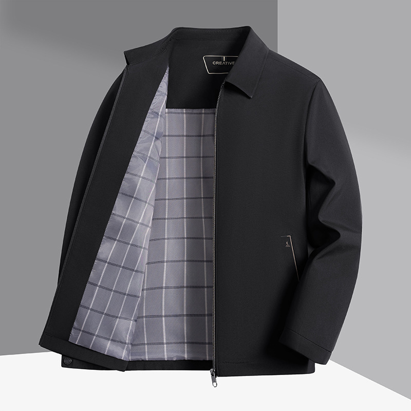 Business Casual Lapel Jacket for Men, Spring and Autumn, Waterproof, Windproof, Lightweight, Warm, Middle-Aged Dad's Wear, Wrinkle-Resistant, Wear-Resistant Coat Business Casual Lapel Jacket for Men, Spring and Autumn, Waterproof, Windproof, Lightweight, Warm, Middle-Aged Dad's Wear, Wrinkle-Resistant, Wear-Resistant Coat