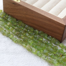 天然橄榄石中孔原料款碎石颗粒散珠批发手工diy绿色手链水晶材料