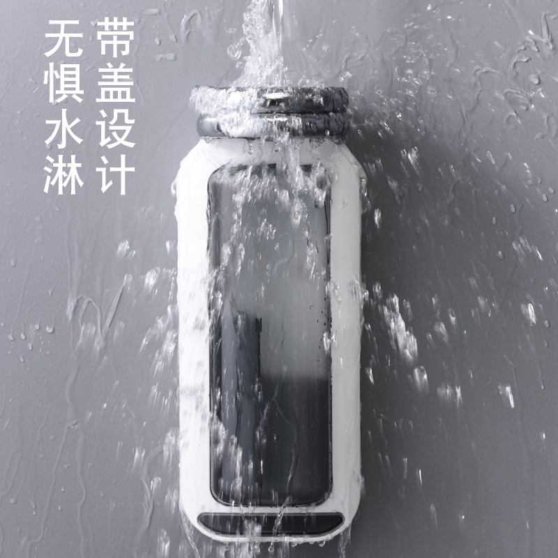 New Kitchen Tableware Spoon Storage Rack Punch-Free Wall-Mounted Drain Chopstick Holder Storage Box Rotating Household Chopstick Cage