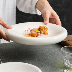 徳化白磁皿家庭用野菜皿創意食器冷菜皿陶磁器皿二重保温鳥の巣皿