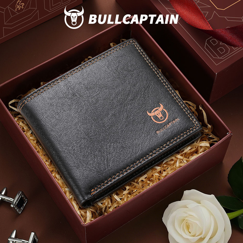 Captain Niu's Gift to His Boyfriend: Men's Genuine Leather Short Wallet, Soft Leather Wallet, First-Layer Cowhide, for Id, Coins, Cards, and Dollar Bills Captain Niu's Gift to His Boyfriend: Men's Genuine Leather Short Wallet, Soft Leather Wallet, First-Layer Cowhide, for Id, Coins, Cards, and Dollar Bills
