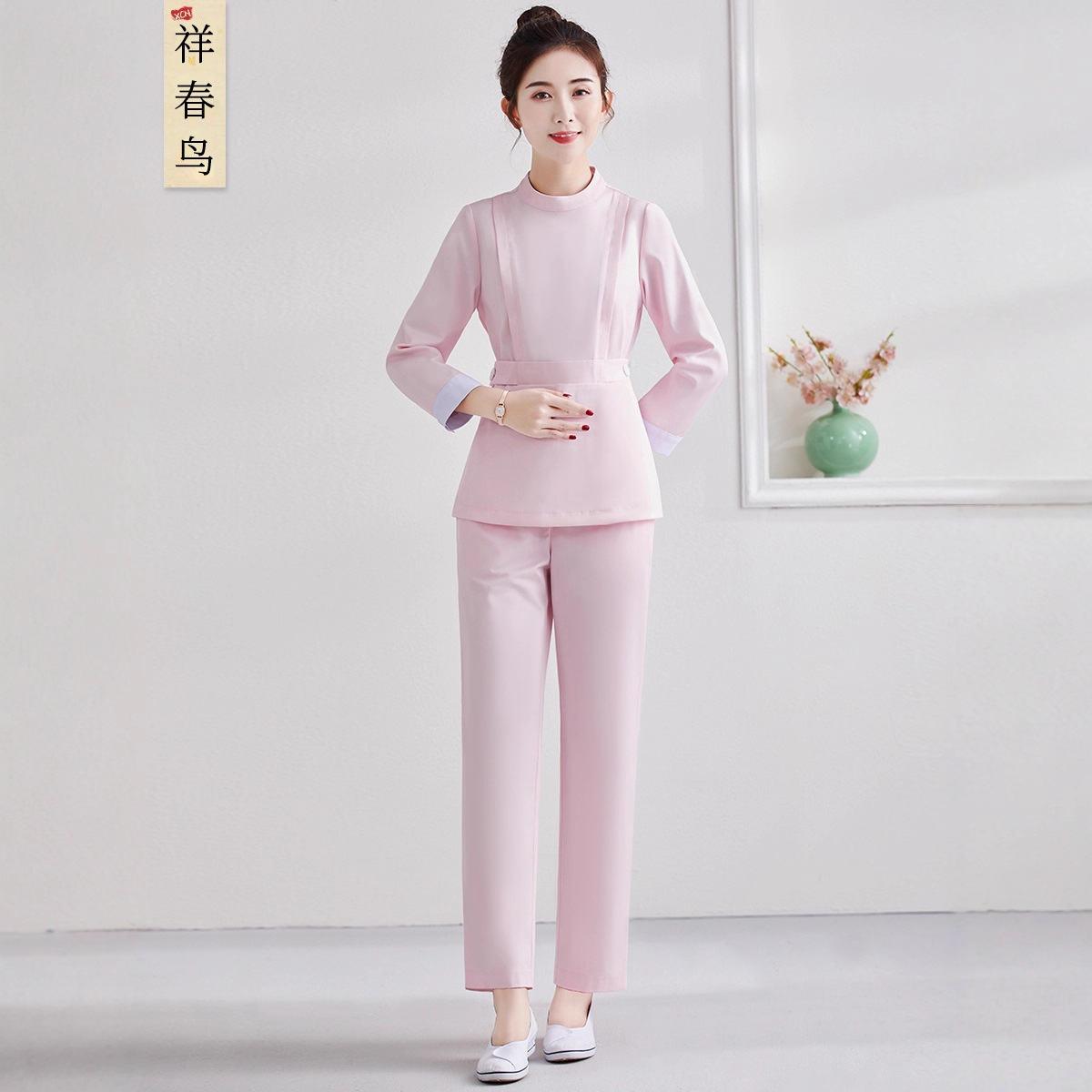 Beauty Salon Work Clothes for Women, Autumn Nurse Uniforms, Skin Management Beauticians, Health Center Foot Bath and Foot Massage Technician Suits