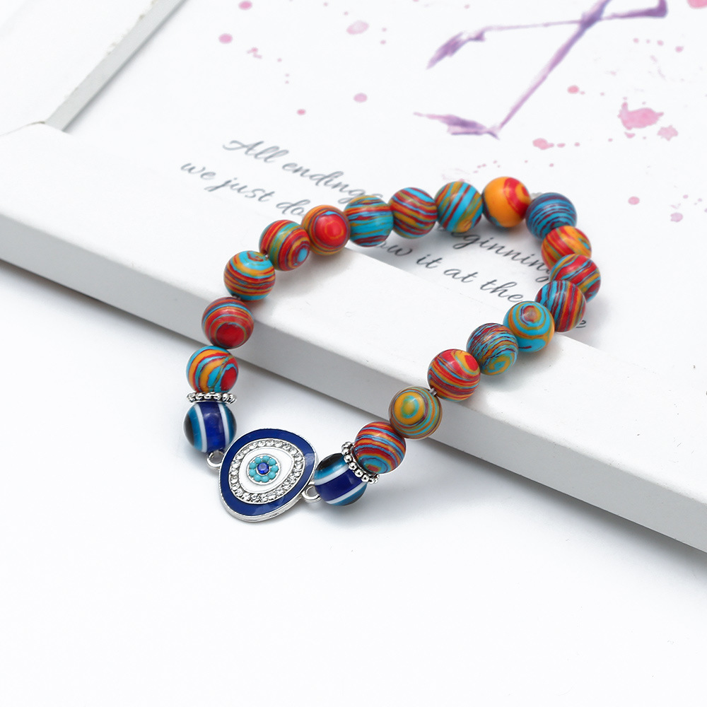 Fashion Palm Eye Agate Beaded Bracelets 1 Piece