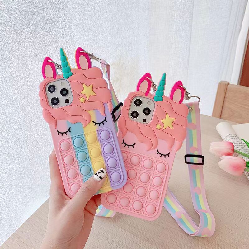 Unicorn Rainbow Horse iPhone 14 Phone Case for iPhone 12Pro Max Silicone x/xs Drop-Resistant xr Soft Case