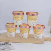 Горячий свежий запеченный торт чашка одноразовое мороженое бумажная миска жареный йогурт десерт круглый бумажный стаканчик с крышкой