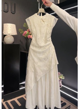 新中式国风连衣裙女2024夏季新款设计感盘扣中国风小个子长款裙子