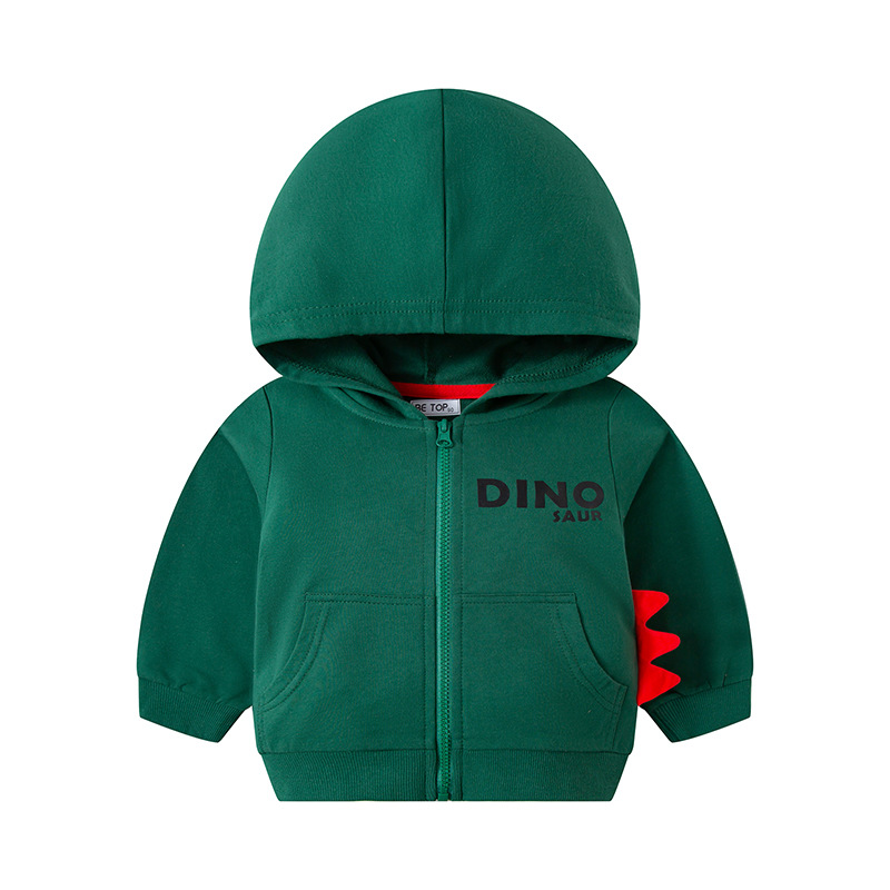 Ser Superior ropa para niños dinosaurio con capucha suéter para niños abrigo suéter de dibujos animados para niños primavera y otoño bebé Delgado algodón puro