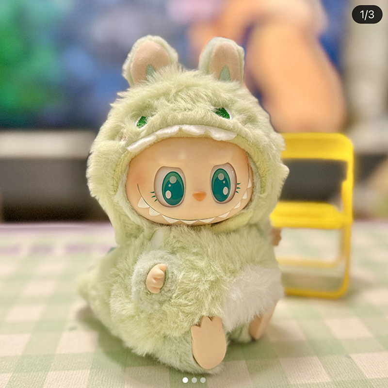 индивидуальная милая плюшевая одежда для кукол Labubu, подходит для кукол первого и второго поколения, универсальная плюшевая одежда для кукол