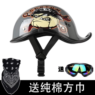 New National Standard 3C Certified Flip-Up – Motosiklet kaskı (dəbilqə) - cement-gray-pirate-dog-version-flower-not-3c-face-towel-goggles-m