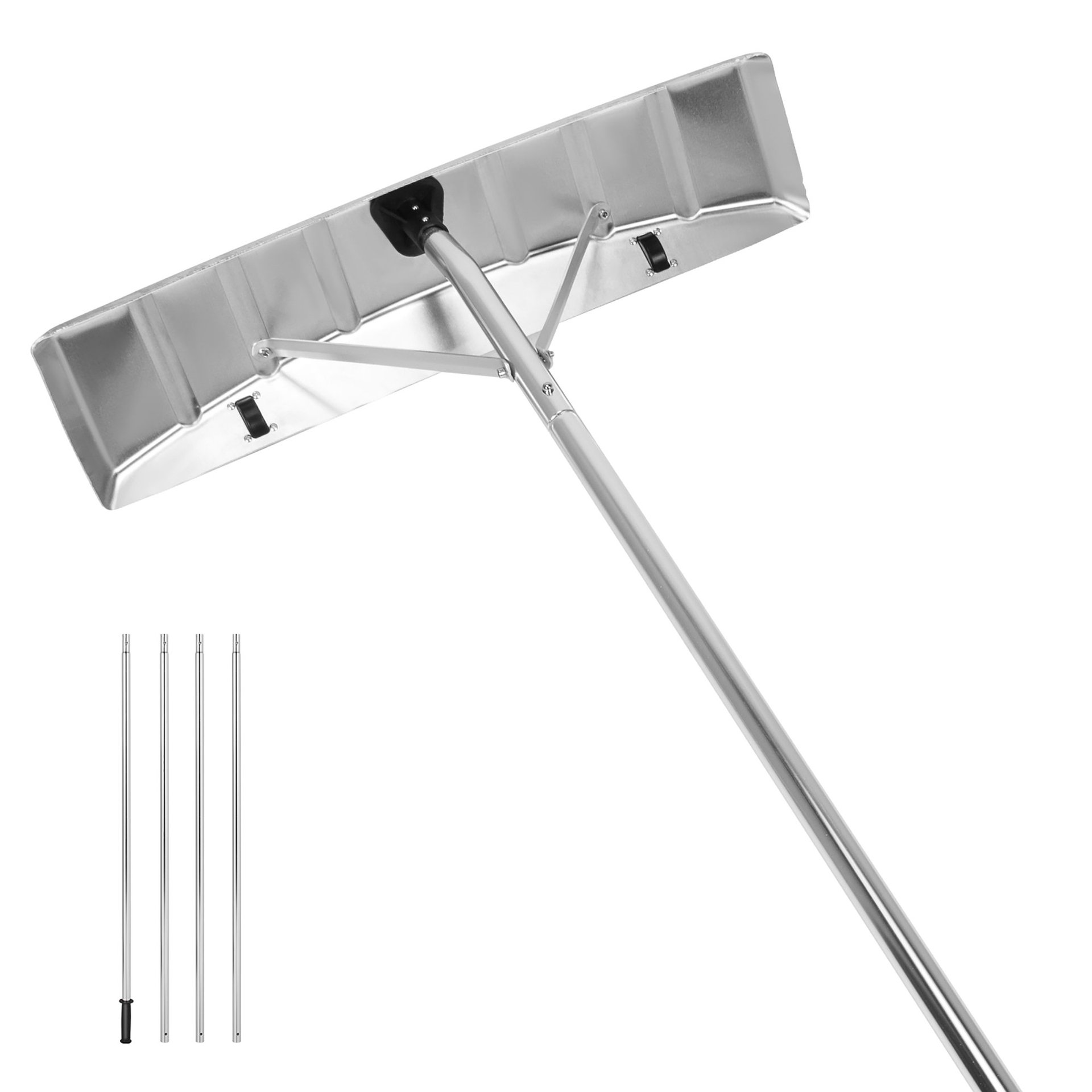 厂家直销亚马逊畅销新款铝制屋顶雪刮带两塑料新轮可拆卸铝制雪耙