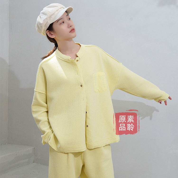 Fluffy Soft Air Layer Stitching Comfortable Short Coat Spring and Autumn Women's Artistic Handsome Collar Elegant Cardigan S1374