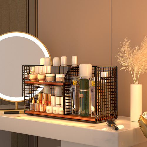 Cosmetics Storage Box Desk Organizer Home Vanity Skincare Products Face Mask Multi-Layer Divided Storage Basket